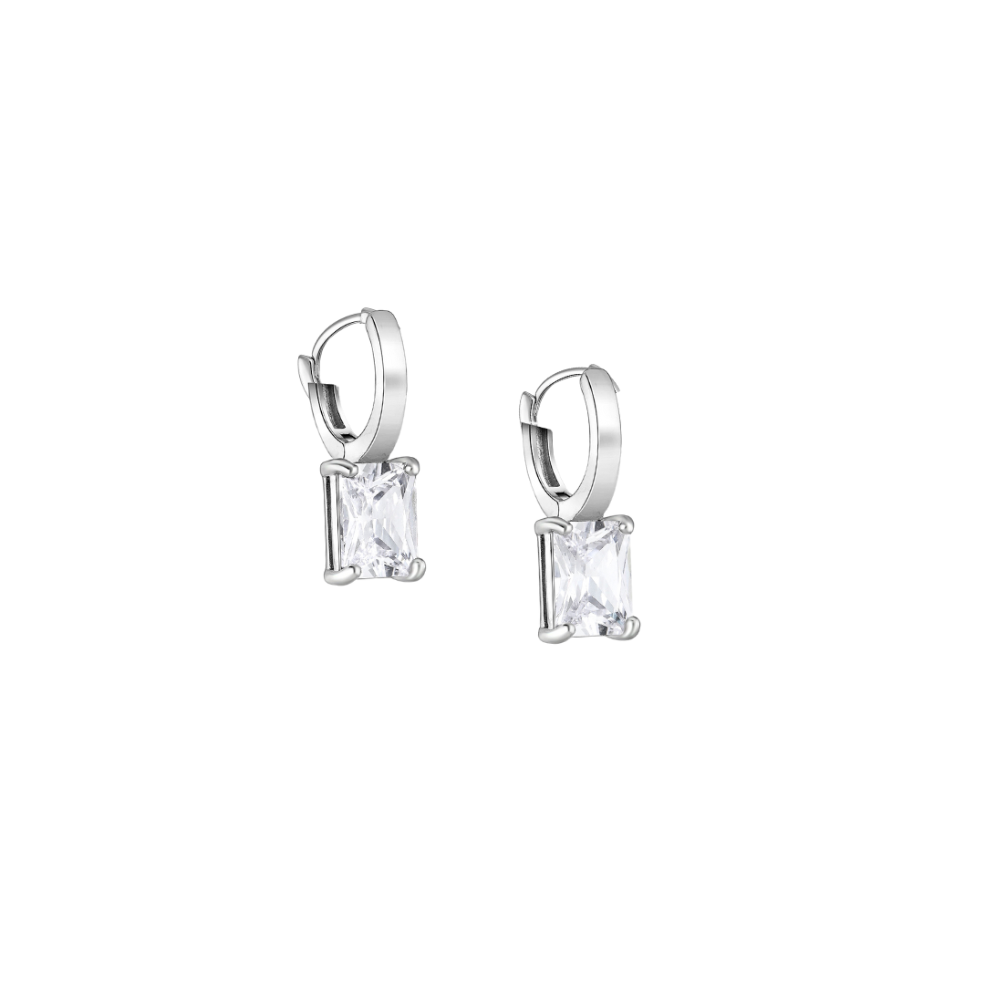 NORA Emerald-Cut Drop Hoops