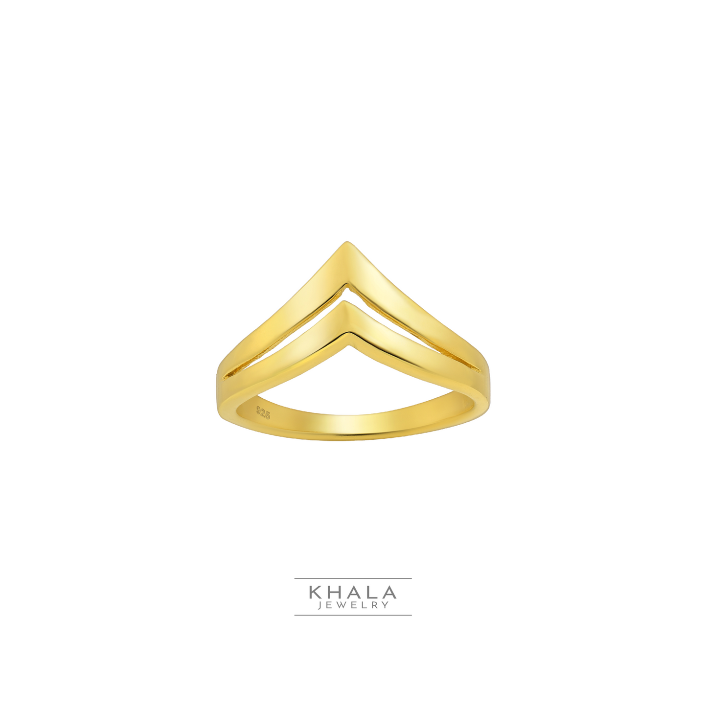 KUBRA 18k Gold Chevron Ring