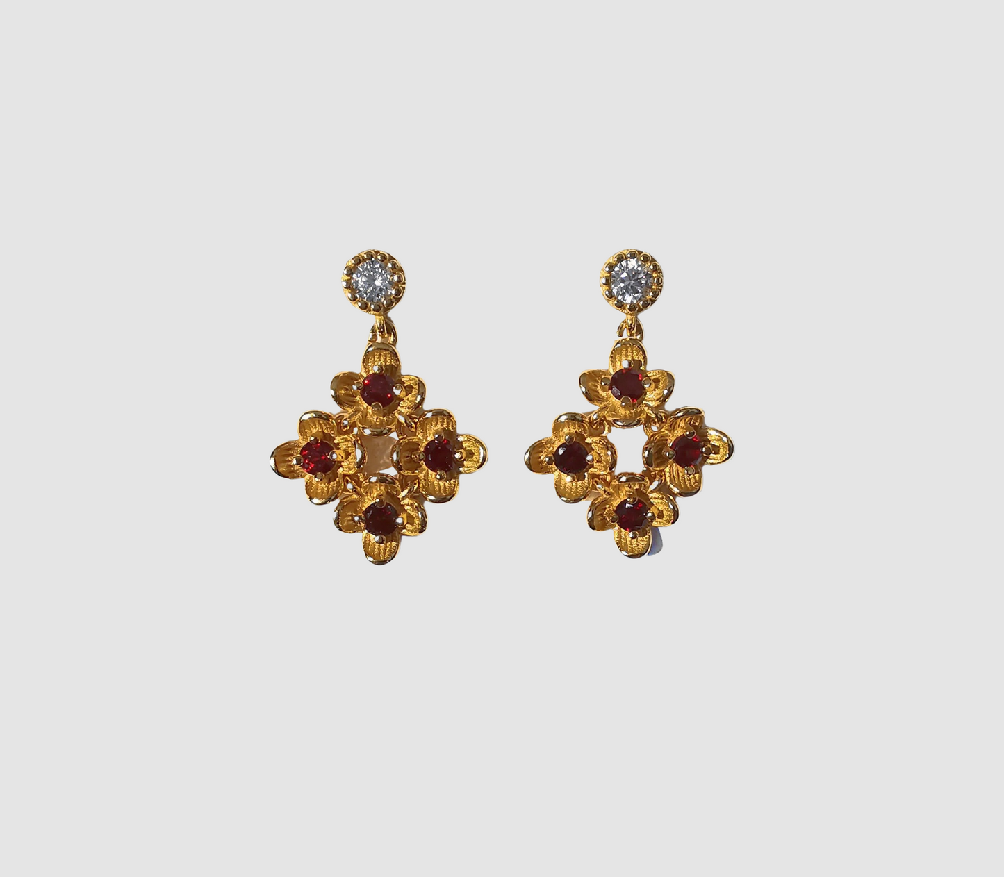 SILVA Natural Garnet Drop Earrings