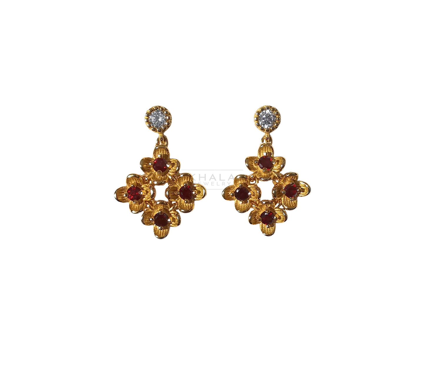 SILVA Natural Garnet Drop Earrings