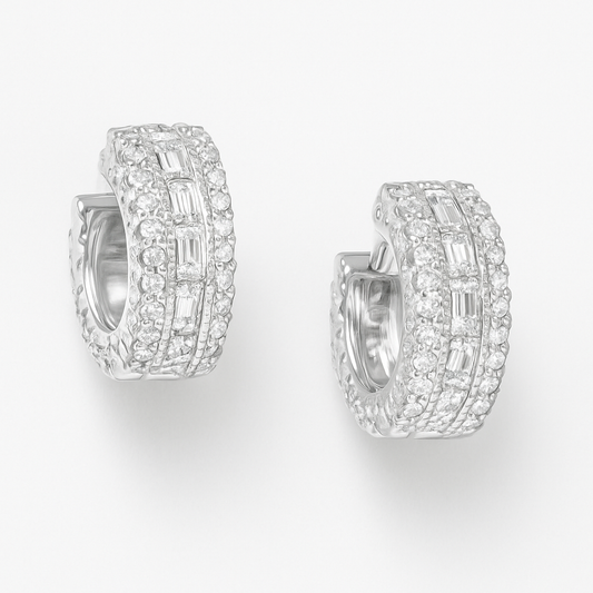 CORINNE Luxe Baguette Hoops