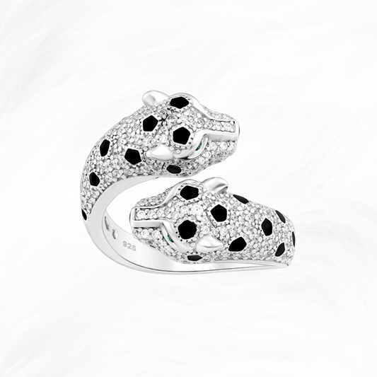 NAMIRAH Adjustable Double Panther Statement Ring