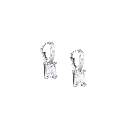 NORA Emerald-Cut Drop Hoops